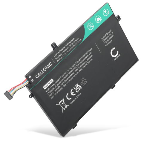 Battery for Lenovo ThinkPad L480, L590, L490, L580,L15 Gen 1, Gen2, L14 Gen 1, Gen 2, L17C3P52, 01AV463 L17C3P51/01AV448 (4100mAh, 11.1V) from CELLONIC