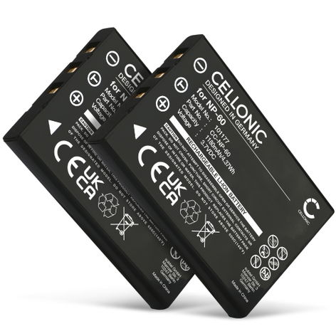 2x Batterie pour Appareils Photo Fuji FinePix M603, F401, F410, F601 NP-60 (1180mAh, 3.7V) de CELLONIC