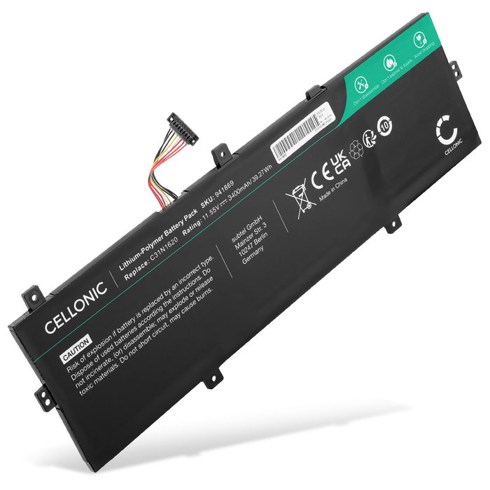 ASUS C31N1620 vervangende batterij voor laptop - Extra of reserve accu 3400mAh