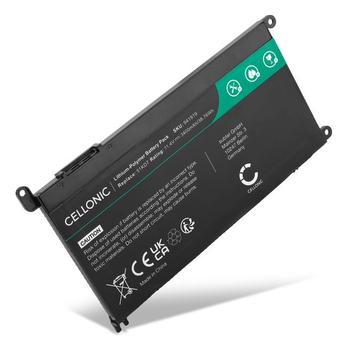 Dell 51KD7 Accu Batterij 3400mAh van Cellonic
