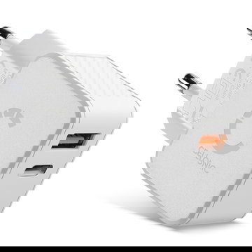 CELLONIC Adaptateur secteur USB C 20W et Quick Charge 3.0 USB compatible avec iPhone, Samsung, iPad, Huawei, Switch, PSP, GPS, Phone, Tablet – Blanc