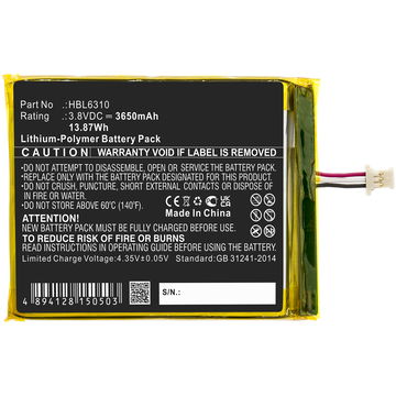 Batterie HBL6310 3650mAh pour -