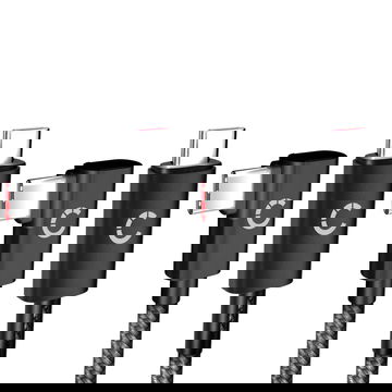 2xUSB C naar USB C 100W kabel L vorm rechte hoek 1m Nylon oplaadgegevenskabel USB 3.1 10 Gbps 8K voor mobiele telefoon, tablet, smartwatch, GPS, speaker en meer