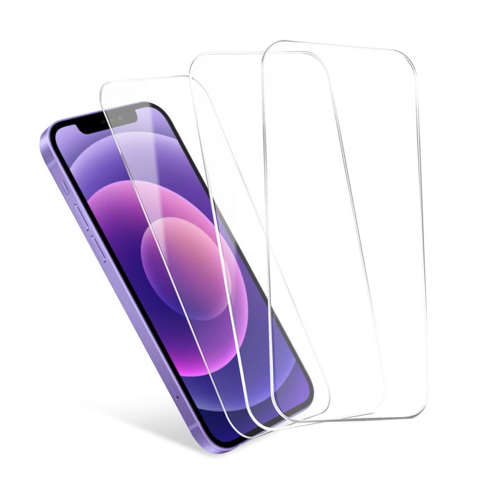 3x CELLONIC iPhone 12 & iPhone 12 Pro Screenprotector – Volledig zelfklevende schermbeschermer 2.5D 6,1 inch met ultradun beschermfolie 9H gehard beschermglas