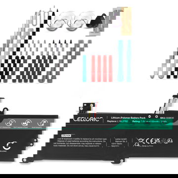 Batterie pour Lenovo V14, V15, IdeaPad 3, IdeaPad S145-14AST, 15IWL, IdeaPad 320-14IKB, 15IKB 7.6V 4100mAh + kit d'outils de CELLONIC