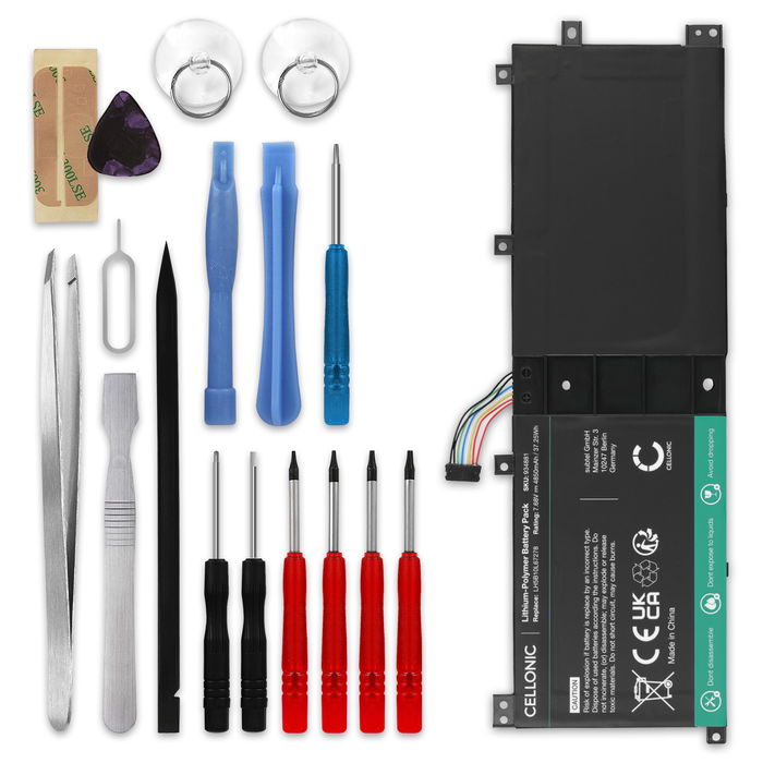 Lenovo Miix 510-12IKB Batterie + kit d'outils 4850mAh de subtel