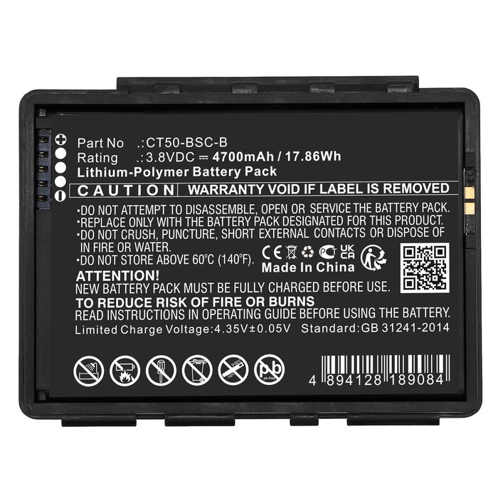 Batterij voor Honeywell CT60, CT50, Honeywell Dolphin CT60, Honeywell CT60XP Accu 4700mAh 3.8v CELLONIC