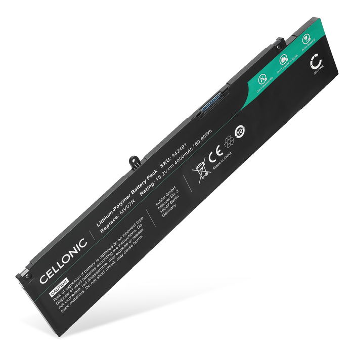 Batterie pour Dell G3 15 3500, G5 15 5500, Dell 266J9, 72WGV, MV07R 15.2V 4000mAh de CELLONIC