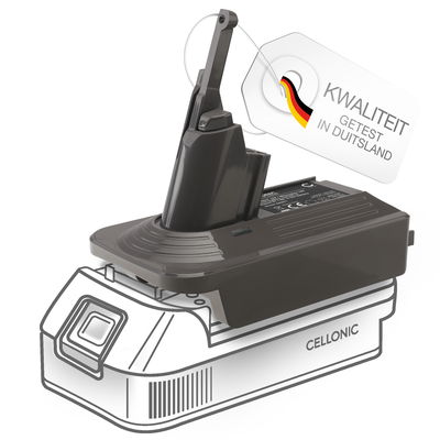 DeWalt 18V / 20V of Milwaukee 18V naar Dyson V7 & V8 Series accu-adapter - Converter voor Dyson stofzuigers van CELLONIC