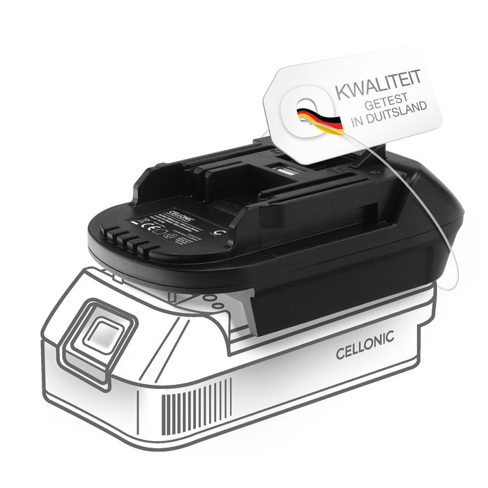 DeWalt / Milwaukee 18V naar Makita BTW251 batterijadapter van Cellonic