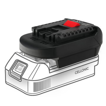 DeWalt 18V-20V or Milwaukee 18V to Bosch 18V Li-ion Battery Adapter Converter DM18BS from CELLONIC