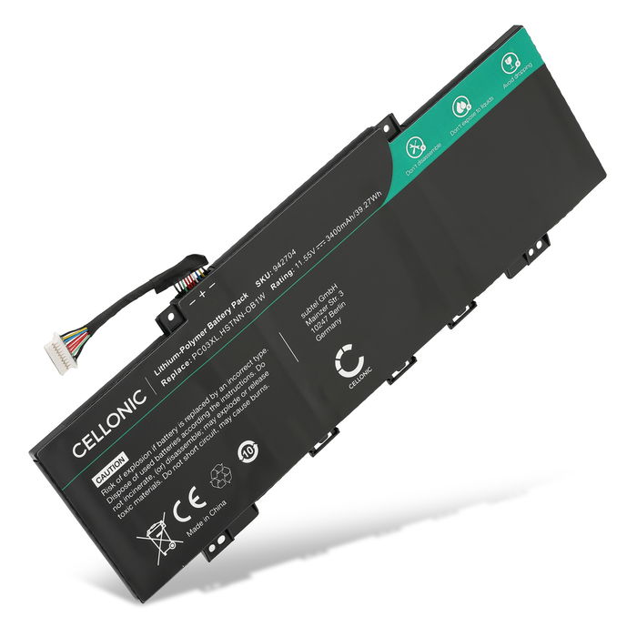 Batterij voor HP Pavilion x360 14-EK, 14-DY, Aero 13, PC03, PC03XL, PC03043XL Laptop - 3400mAh 11.55V 