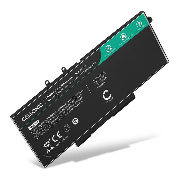 Batterij voor Dell Latitude 5410, 5510, 5401, Precision 3551, 3541, 3550, Vostro 5410, 3HWPP, 3PCVM, 401D9 Laptop - 4100mAh 15.2V 