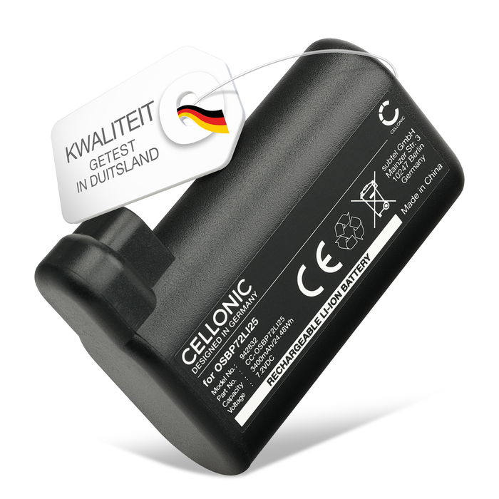 Accu voor Electrolux ERV5210TG, ERV5100IW, ERV5210IW, ERV5100TG, OSBP72LI25, AEG Electrolux Osiris, RX7-1-TM 3400mAh van CELLONIC