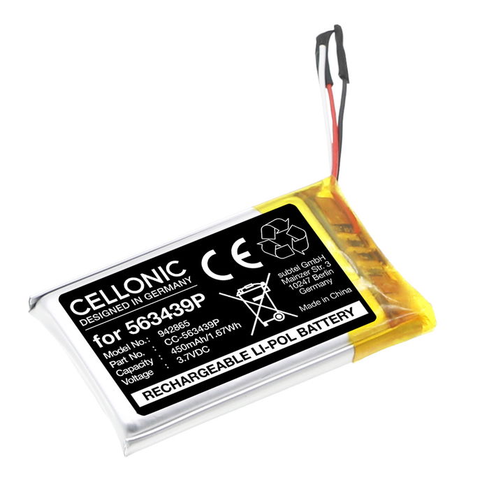 Accu voor Microsoft Surface Headphones 2 563439P (450mAh, 3.7V) van CELLONIC