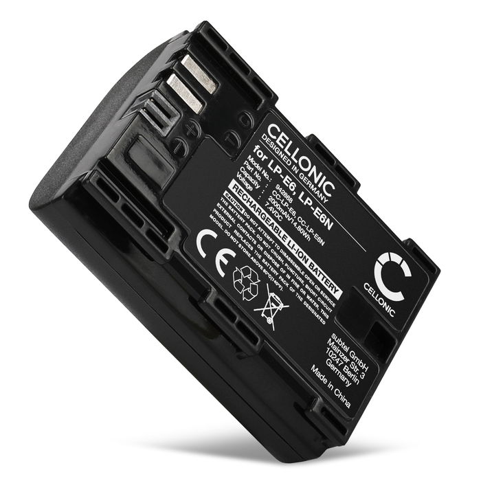 Batterie LP-E6P pour Canon EOS 80D, 70D, 60D, 7D, 6D, 5DS, EOS 5D Mark IV, III, II, R5 Mark II 2000mAh de CELLONIC
