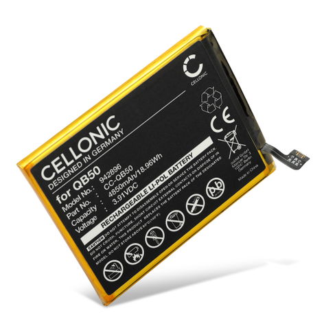 Batterie pour téléphones portables Motorola Moto G84 5G; XT2347 QB50 (4850mAh, 3.91V) de CELLONIC