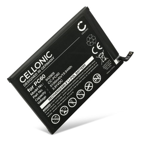 Batterie pour téléphones portables Motorola Moto G54; XT2343 PC60, SB18D89641 (5100mAh, 3.91V) de CELLONIC