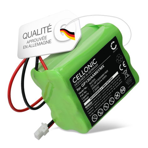 Batterie pour Visonic PowerMax Plus, Plus Control Panel 0 9912 H GP130AAM6YMX (2000mAh, 7.2V) de CELLONIC