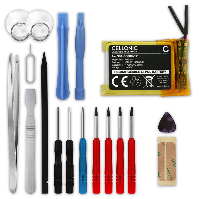 Garmin Venu Batterie 3.8V 170mAh + kit d'outils 17pcs de Cellonic