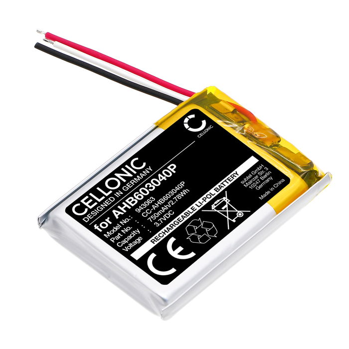 1x Battery for KEF Mu7 AHB603040P (750mAh, 3.7V) from CELLONIC