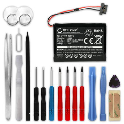 Batterij voor Mitac Mio Moov M400, Mio Moov M405, Mio N177, Mio Moov 500, M1100, 338937010172 750mAh + Gereedschapsset 17dlg van subtel