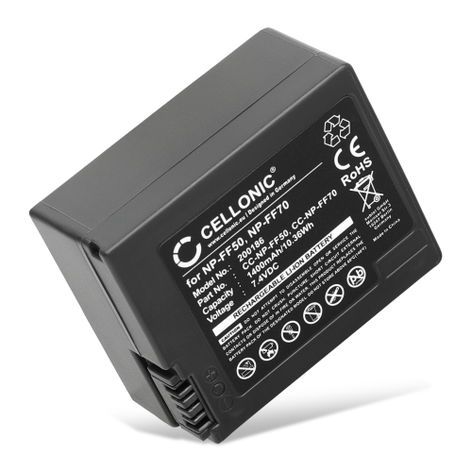 Batterie pour Sony DCR-HC1000 DCR-IP1 DCR-IP210 -IP220 DCR-IP45 DCR-IP5 -IP55 DCR-IP7 DCR-PC106 -PC107 1400mAh de CELLONIC