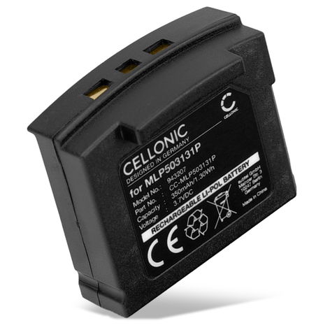 Battery for Sonumaxx 2.4 PR, TechniSat STEREOMAN ISI 2, STEREOMAN ISI 3, Unisar DH900 MLP503131P (350mAh, 3.7V) from CELLONIC