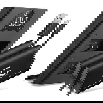 2x Batterie pour GoPro Hero 13, AHDBT-1301 AHDBT-1301PR (1900mAh, 3.89V) + Chargeur Double de CELLONIC