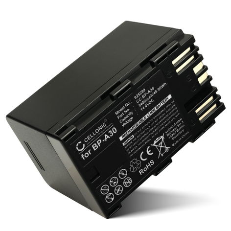 Batterie pour Canon XF605, XF705, EOS C300 Mark II, Canon C200, CA-CP200L, C300 Mark II PL BP-A30 (3400mAh, 14.4V) de CELLONIC