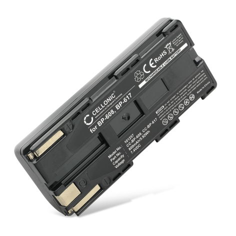 Batterie pour Canon PowerShot G10, G2000, PowerShot G10, GL2, EOS 300v, E1 E2 E30, ES8400v BP-608 BP-608A BP-617 (800mAh, 7.4V) de CELLONIC