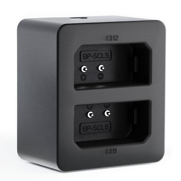 USB-dual lader (LC-SCL5) voor Leica M10, M10-P, M10-R + 1m USB Kabel van CELLONIC