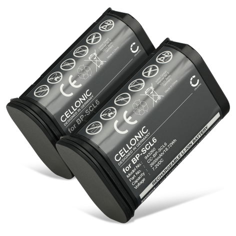 2x Batterie pour Appareils Photo Leica Q3; Q2 BP-SCL6 (2600mAh, 7.2V) de CELLONIC