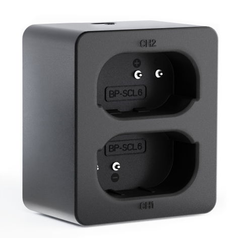 Chargeur double pour batteries LC-SCL6 Leica Q3; Q2 – chargeur USB 8.4W + Câble USB de CELLONIC. Longueur du câble : 1m.