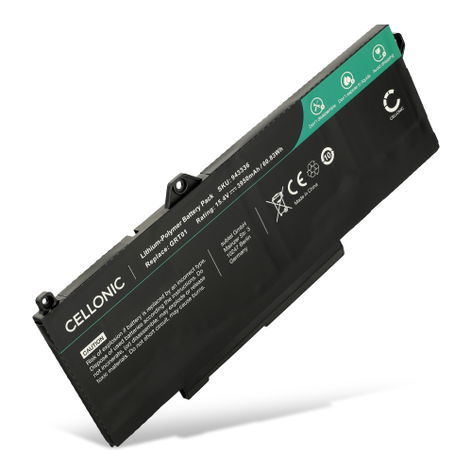 Accu voor Dell Precision 3581, 3561, 3571, 3470, 15 3571 / Latitude 5521, 5531, 5431, 3561, 5421, 14 5421, 14 5431, 15 5521, 15 5531 GRT01 (3950mAh, 15.4V) van CELLONIC
