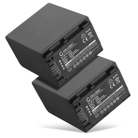 2x Accu voor Sony HDR CX625, CX250, CX260, CX270, CX410, CX430, CX230, CX220, CX210 NP-FV70A NP-FV50A NP-FV30 NP-FV90 NP-FV100A (3090mAh, 7.2V) van CELLONIC