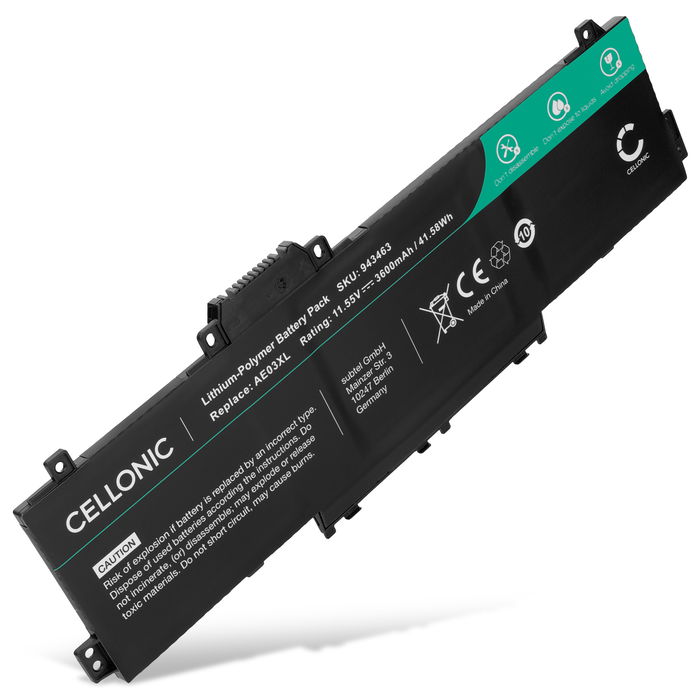 1x HP AE03XL Batterij 3600mAh van Cellonic