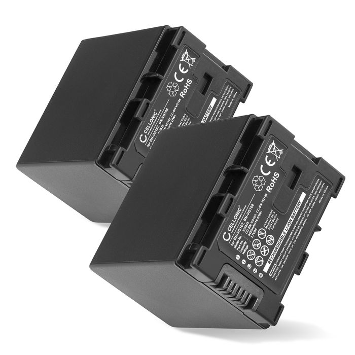 2x Batterij voor JVC GZ-HM650 GZ-MG750 GZ-MS110 GZ-MS210 GZ-MS215 GZ-MS216 BN-VG107 -VG108 -VG114 -VG121 Accu (4450mAh, 3.7V) van CELLONIC
