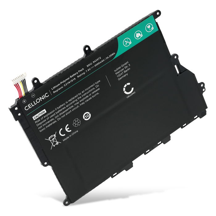 Batterij voor ASUS X420F, X420U, VivoBook X420U, S420UA, X420F, X420FA ASUS C21N1819, 2ICP4/59/134, 0B200-03200000, C21N1819_1 C21N1819 (4500mAh, 7.6V) van CELLONIC