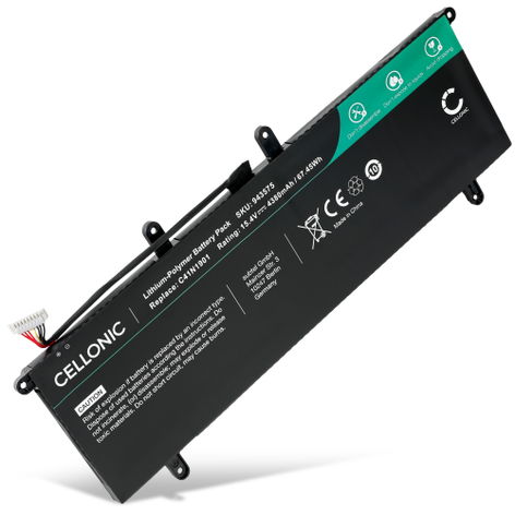 Battery for ASUS UX481F, Zenbook Duo UX481F, Duo UX481FA, Duo UX481FL, UX481FA, UX481FL, C41N1901 (4380mAh, 15.4V) from CELLONIC