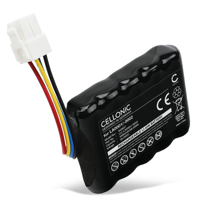 Batterij voor Landxcape LX790 600m2, LX796 300m2, LX790i, LX799 300 m², LX791, LX797, LX792 600m2, LX795 400m2, LX793 LA0002, LA0001 (3400mAh, 20V) van CELLONIC