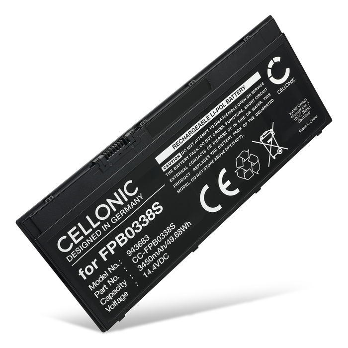 Batterie pour Fujitsu LifeBook E5510, U749, E5411, T937, Lifebook U7410, E559, U7510, U748, E558, U758, T939, E548, U747, Fujitsu FPB0338S, CP721834-01, CP734928-01 14.4V 3450mAh de CELLONIC