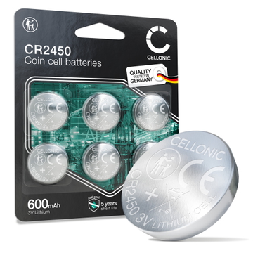 6x CELLONIC CR2450 Knoopbatterij batterij (3V, 600mAh)