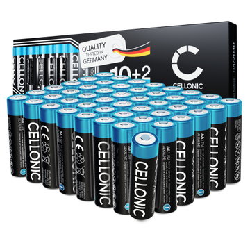 48-pack CELLONIC 1.5V Alkaline AA-batterijen – 2900mAh LR6, AM3, Mignon, MN1500 wegwerpbatterijen voor afstandsbedieningen, speelgoed, zaklampen, klokken & meer