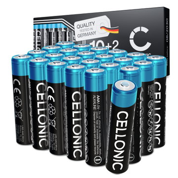 24x CELLONIC 1.5V Alkaline AAA-batterijen – 1250mAh LR03, Micro, MN2400 wegwerpbatterijen voor afstandsbedieningen, LED-verlichting, speelgoed, kleine elektronica & meer