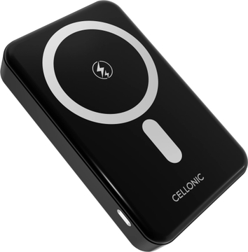 CELLONIC 10000mAh Magnetische Powerbank, 15W Draadloos, 22.5W USB-C Snelladen, MagSafe en Qi Compatibel, 2 Tegelijk, Premium Aluminium Behuizing, voor iPhone, Samsung en Andere Apparaten, Zwart