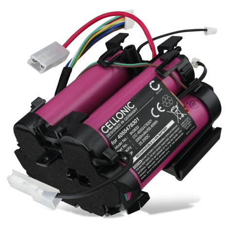Accu voor AEG QX9-1-ANIM, QX9-1-ULT, QX9-1-50IB, QX9-1-40GG, QX9-1-ALRG, QX9-1-ALRS, QX9-1-ANIS, PQ91-ANIMA Electrolux PQ91-40GG, PQ91-50MB, PQ91-ANIMS, PQ91-GREEN 4055478301 (2000mAh, 25.2V) van CELLONIC