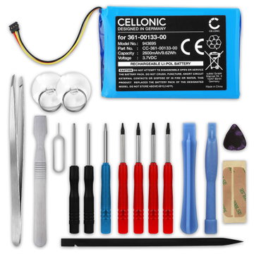 Batterij voor Garmin zumo XT, Tread 5.5, 361-00133-00 2600mAh + Schroevendraaier-set van CELLONIC